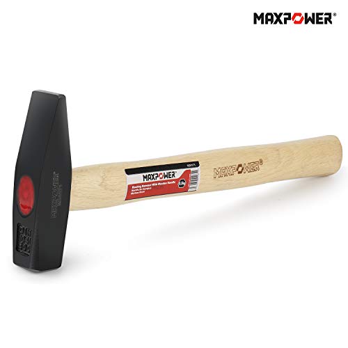 MAXPOWER Schlosserhammer 500g, Vorschlaghämmer/Stahlhammer/Ingenieurhammer/mit rutschfestem Fasergriff, Geschmiedeter Hammerkopf