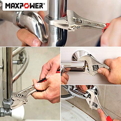 MAXPOWER Verstellbarer Schraubenschlüssel, Adjustable Wrench Kunststoffgriff Verstellbarer Schraubenschlüssel, Extra breiter verstellbarer Schraubenschlüssel, 8 In Maulschlüssel 30 x 200 mm