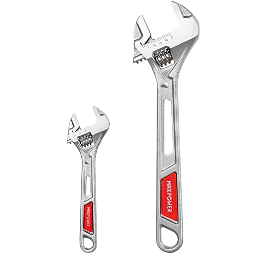 MAXPOWER 2 Stücke Verstellbarer Schraubenschlüssel Set 150mm/250mm Maulschlüssel Verstellbar Maximale Öffnung 15mm/30mm Adjustable Wrench Set