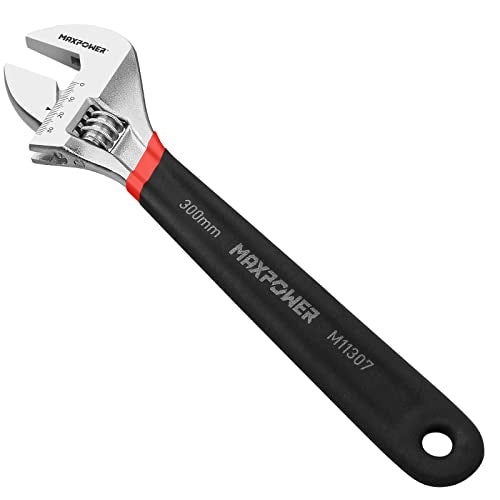 MAXPOWER 300mm Rollgabelschlüssel Groß Verstellbarer Schraubenschlüssel Stark und Robust Adjustable Wrench Maximale Öffnung 35mm