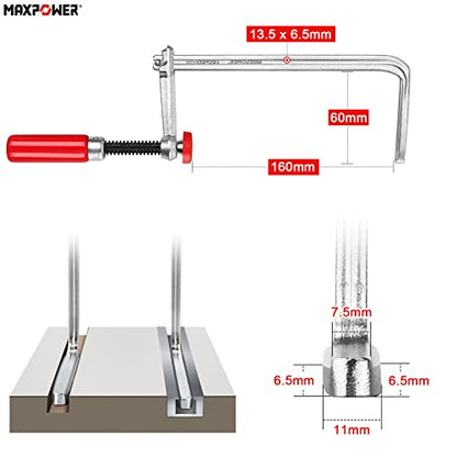 MAXPOWER 1 Paar 160mm x 60 mm Professionelle Schraubzwingen Set für Führungsschienen oder Tischklemmen