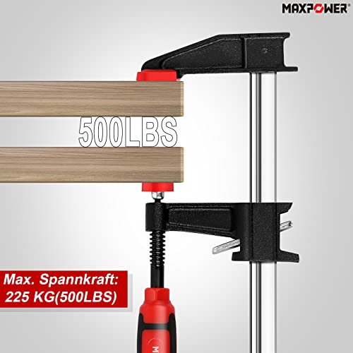 MAXPOWER 2 Stücke Schraubzwingen Set 300 mmx75mm Maximale Spannkraft 225kg