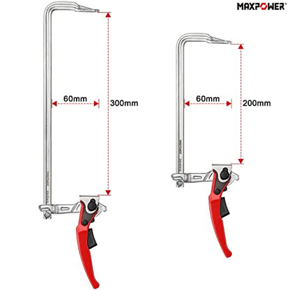 MAXPOWER 2 Stücke Schraubzwingen Set 200mmx60mm+300mmx60mm Ratsche Schnelle Veröffentlichung Schraubzwinge profi Spannzwingen