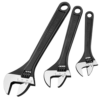 MAXPOWER 3 Stück Verstellbares Schraubenschlüssel Set 150mm/200mm/250mm Maulschlüssel Verstellbar Set Maximale Öffnung 20mm/25mm/30mm Adjustable Wrench Set