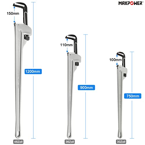 MAXPOWER 750mm Rohrzange Groß Rohrzange Profi Rohrzange aus Aluminium Rohrreparaturwerkzeuge