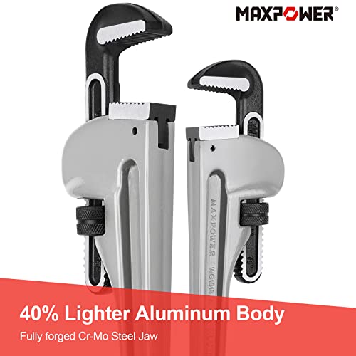 MAXPOWER-Rohrzange 450mm (18 Zoll) Öffnungskapazität 63 mm (2.5 Zoll) Aluminium-Rohrzange Langlebiger Wasserpumpenzangen-Installationsschlüssel