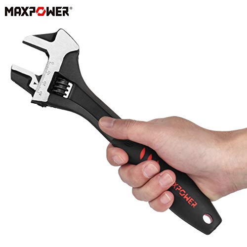 MAXPOWER verstellbarer Schraubenschlüssel 250mm Einmaulschlüssel 30mm breiter Backen verstellbarer Schraubenschlüssel 10 Zoll Rollgabelschlüssel