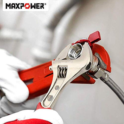 MAXPOWER Verstellbarer Schraubenschlüssel, Adjustable Wrench Kunststoffgriff Verstellbarer Schraubenschlüssel, Extra breiter verstellbarer Schraubenschlüssel, 8 In Maulschlüssel 30 x 200 mm