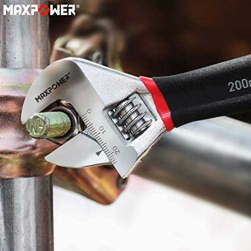 MAXPOWER 200mm Verstellbarer Schraubenschlüssel Maximale Öffnung 24mm Rollgabelschlüssel Gute Qualität Adjustable Wrench