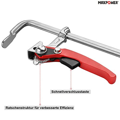 MAXPOWER 2 Stücke Schraubzwingen Set 200mmx60mm+300mmx60mm Ratsche Schnelle Veröffentlichung Schraubzwinge profi Spannzwingen