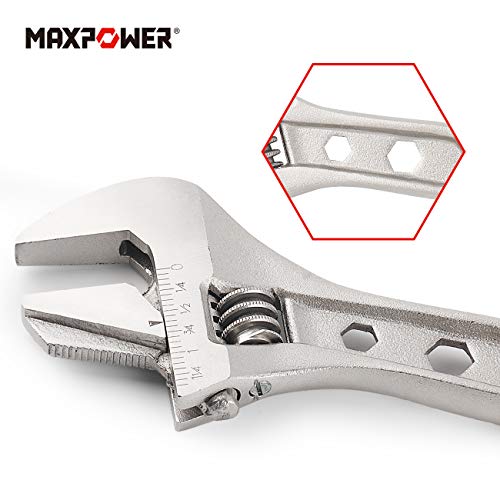 MAXPOWER Verstellbarer Schraubenschlüssel, 4-Teilig Rollgabelschlüssel Set 4-IN-1 Rohrzange Einmaulschlüssel Verstellbar Adjustable Wrench (6"/150mm, 8"/200mm 10"/250mm y 12"/300mm)