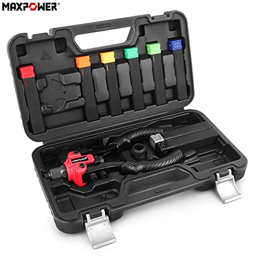 MAXPOWER 3 in1 Nietmutterzange Multifunktion Nietenzange Set mit 6 Dorne und 5 Nietkopf 2 Reibbäumen und 1 Multifunktionsschlüssel Tragbare Nietwerkzeugsatz