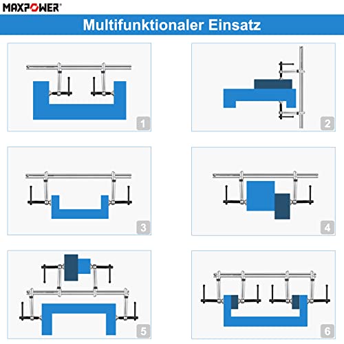 MAXPOWER Schraubzwingen 400mmx120mm Schraubzwingen Profi Maximale Spannkraft 550KG