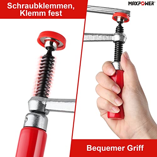 MAXPOWER 1 Paar 160mm x 60 mm Professionelle Schraubzwingen Set für Führungsschienen oder Tischklemmen