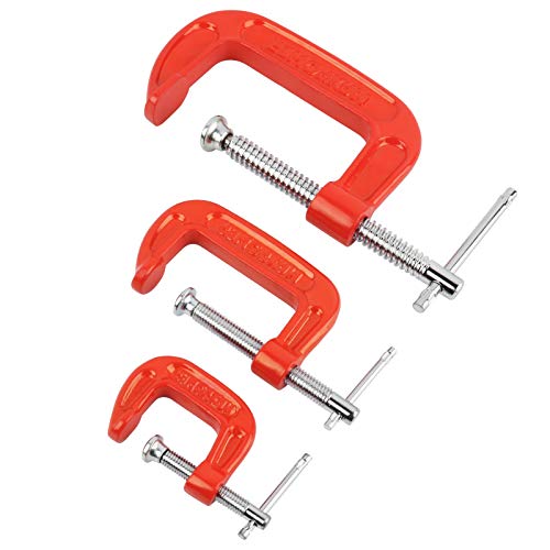 MAXPOWER 3pcs C-Zwingen set 25mm/50mm/75mm C-Schraubzwingen Stark C Clamp Woodworking