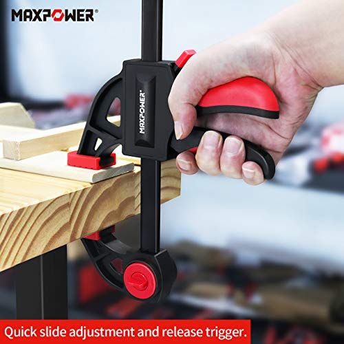 MAXPOWER 4 Stück 6inch Einhandklemmen 150mm Schraubklemme für Modellbau Schnellgriffklemmen Set hochwertige F-Klemmen für die Holzbearbeitung