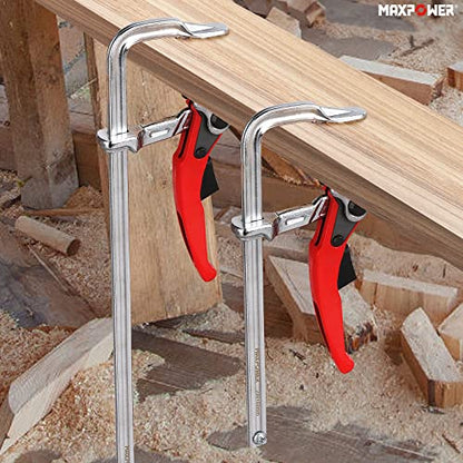 MAXPOWER 2 Stücke Schraubzwingen Set 200mmx60mm+300mmx60mm Ratsche Schnelle Veröffentlichung Schraubzwinge profi Spannzwingen