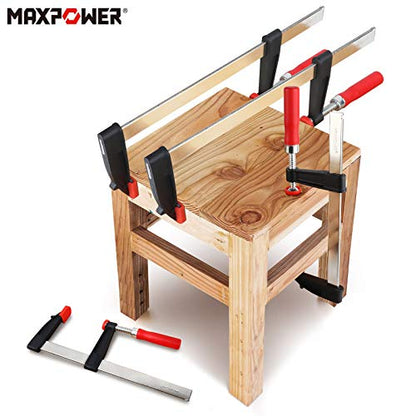 MAXPOWER 4 Stück schraubzwingen set 200 mm x 60 mm + 300mm x 80mm F Klemmen für die Holzbearbeitung, nicht lose schraubzwinge set