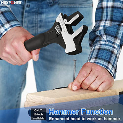 MAXPOWER Einstellbare Schraubenschlüssel Kombination, Adjustable Wrench mit Tiefer Backe und Großer Öffnung Verstellbarer Rollgabelschlüssel, Rohrzange Verstellbare Schraubenschlüssel (2 Stück)