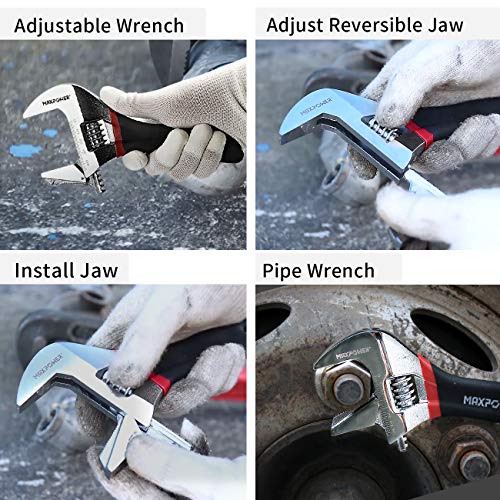 MAXPOWER 2 Stücke Verstellbarer Schraubenschlüssel Set 150 mm/200 mm Schraubenschlüssel Verstellbar Rohrzange Maximale Öffnung 35 m/48 mm Adjustable Wrench Set