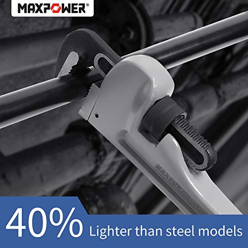 MAXPOWER Rohrzange 620 mm (24 Zoll) Aluminium-Rohrzange Spannweite 76 mm (3 Zoll) 40% leicht verstellbarer Wasserpumpenschlüssel