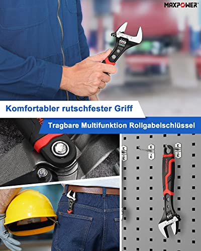 MAXPOWER 200mm Rollgabelschlüssel Adjustable Wrench 25mm Maximale Öffnung Werkstattreparatur oder Hausreparatur Verstellbarer Schraubenschlüssel Mini