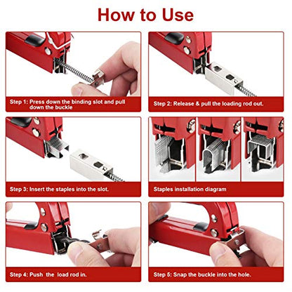 MAXPOWER 3 in1 tackerpistole mit 3000 Stück Heftklammern D/U/T Heftklammern Handtacker set tackerpistole für möbel handtacker für holz