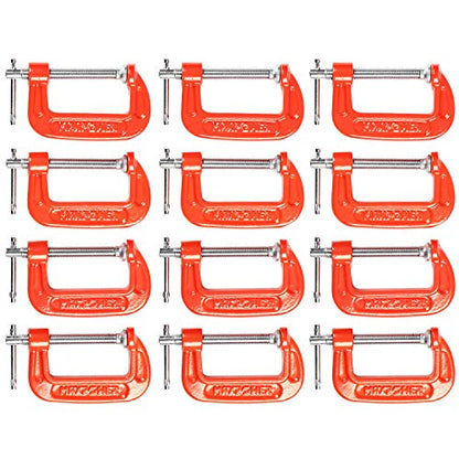 MAXPOWER 12pcs C-Schraubzwingen-Set 50mm C Zwingen Holzbearbeitung Does not rust C clamps für den Modellbau