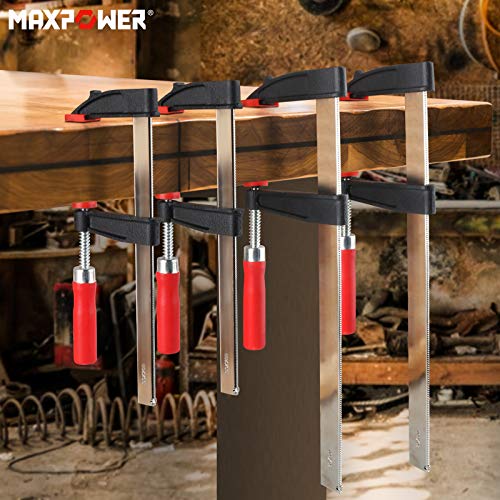 MAXPOWER 4 Stück schraubzwingen set 200 mm x 60 mm + 300mm x 80mm F Klemmen für die Holzbearbeitung, nicht lose schraubzwinge set