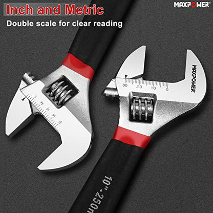 MAXPOWER 250mm Rollgabelschlüssel Groß 30mm Maximale Öffnung Adjustable Wrench Hausreparatur oder Klempnerreparatur Verstellbarer Schraubenschlüssel