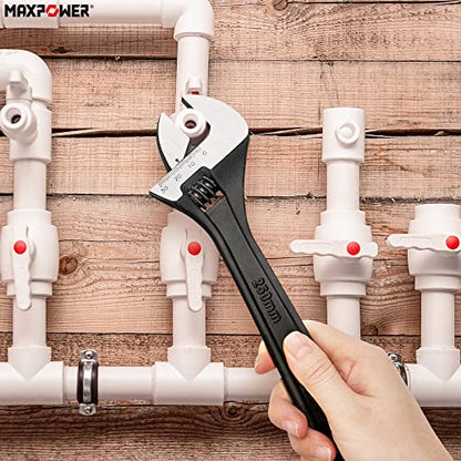 MAXPOWER 3 Stück Verstellbares Schraubenschlüssel Set 150mm/200mm/250mm Maulschlüssel Verstellbar Set Maximale Öffnung 20mm/25mm/30mm Adjustable Wrench Set